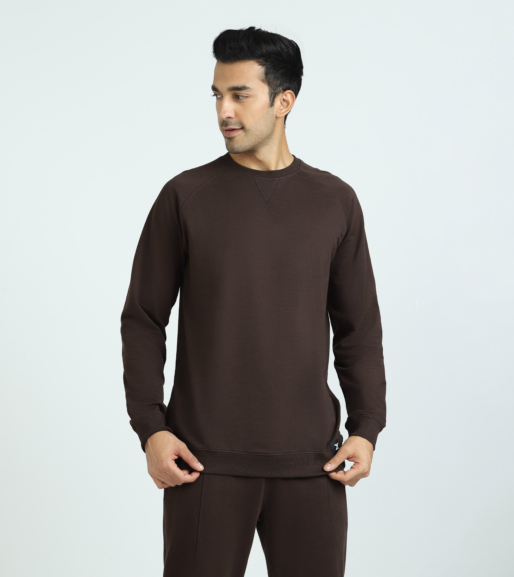 Cruze French Terry Cotton SweatShirt and Joggers Co-ord Set For Men Malt Brown - XYXX Mens Apparels