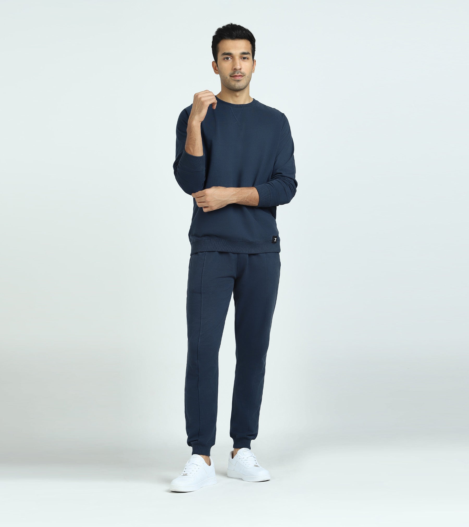 Cruze French Terry Cotton SweatShirt and Joggers Co-ord Set For Men Opal Blue - XYXX Mens Apparels