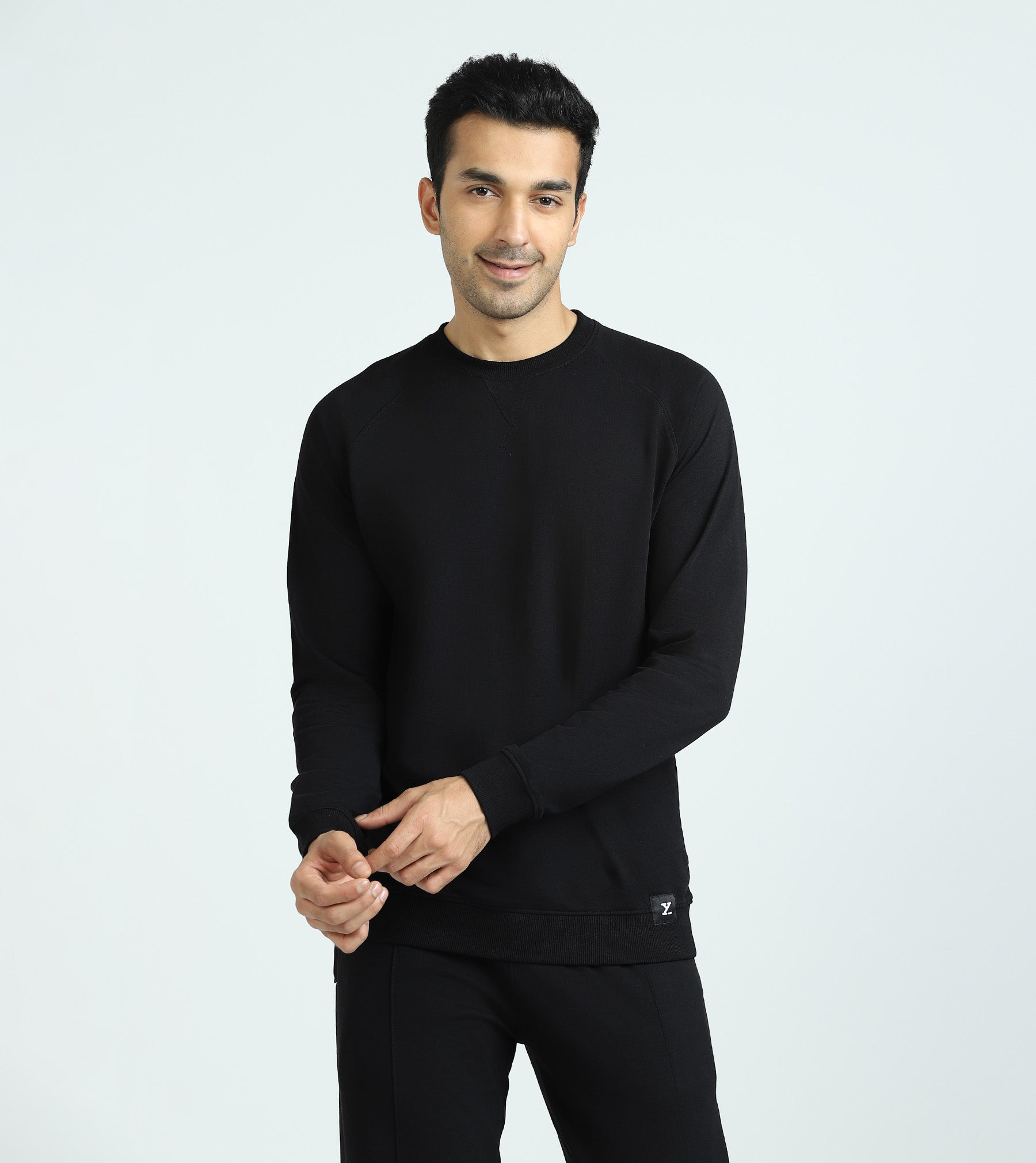 Cruze French Terry Cotton SweatShirt and Joggers Co-ord Set For Men Pitch Black - XYXX Mens Apparels