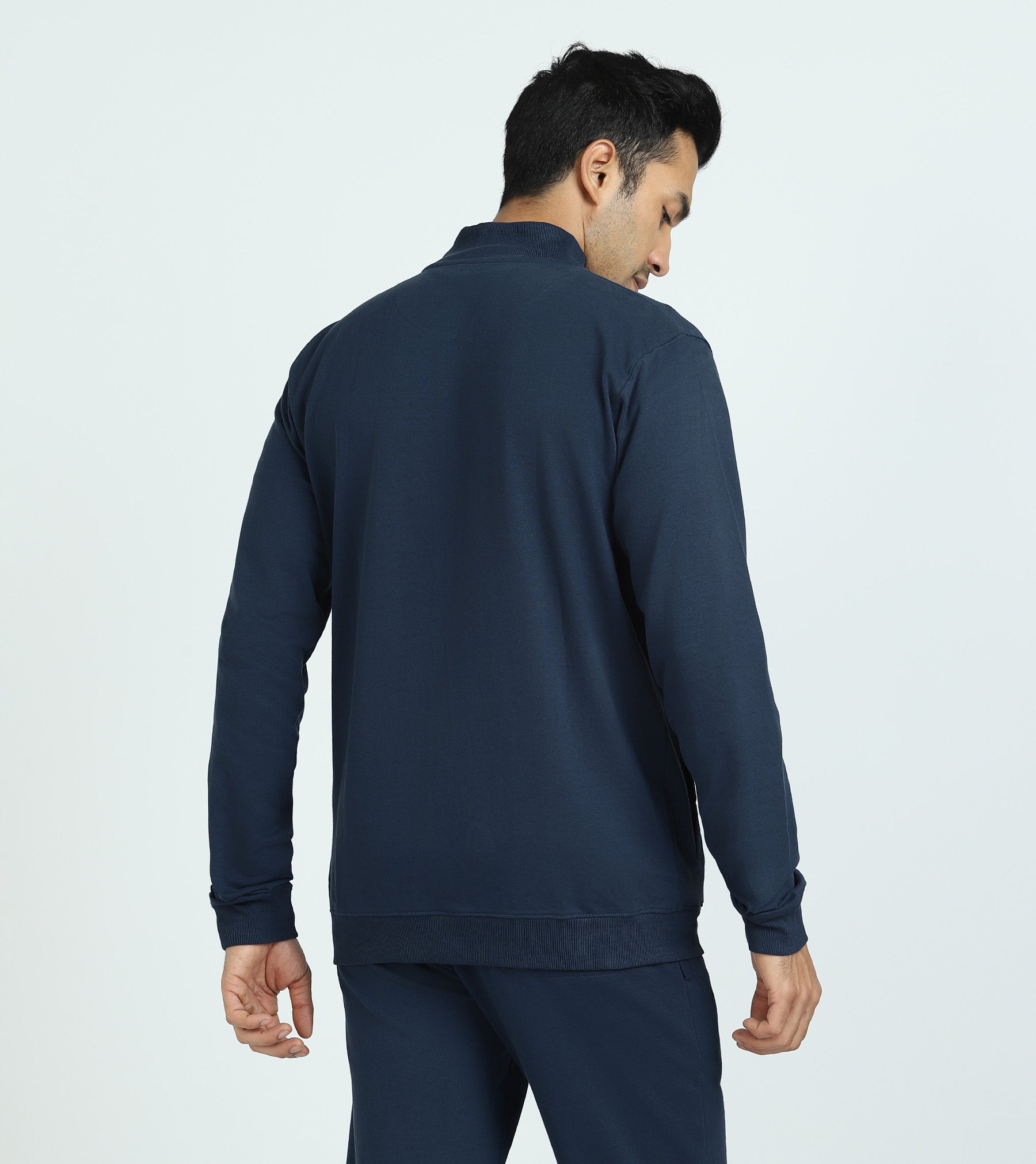 Cruze French Terry Cotton Zip Ups For Men Opal Blue - XYXX Mens Apparels