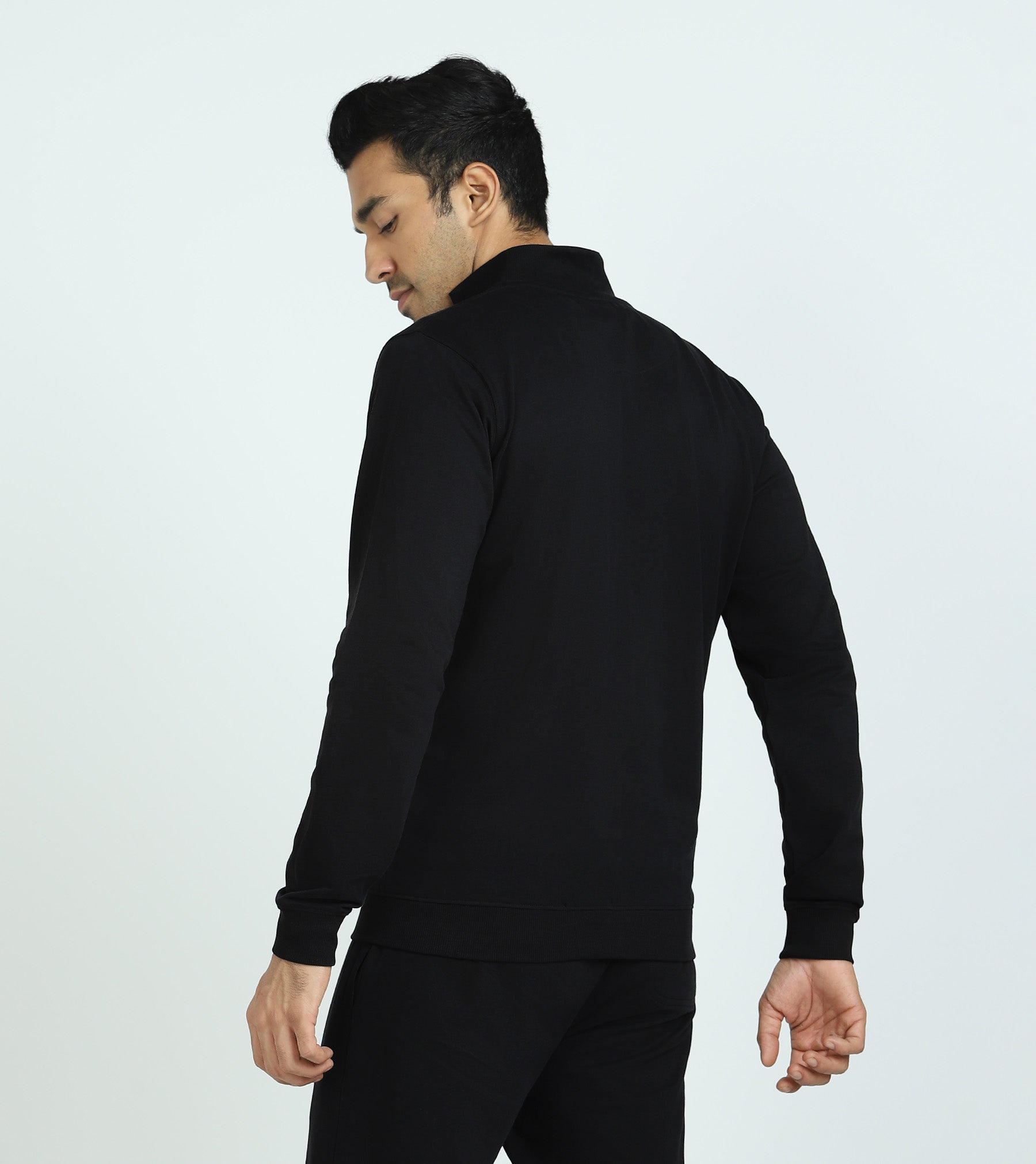 Cruze French Terry Cotton Zip Ups For Men Pitch Black - XYXX Mens Apparels