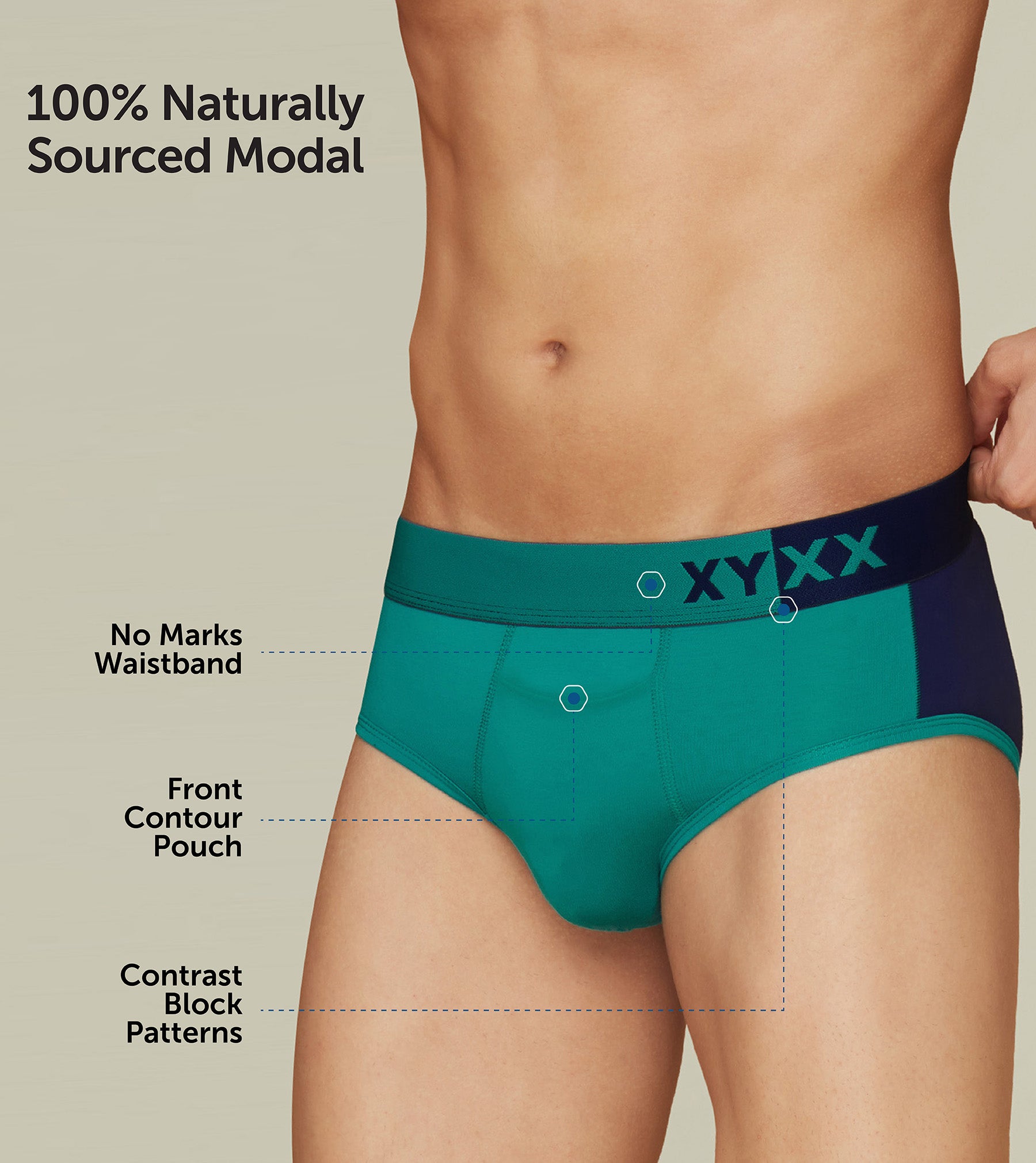 Dualist Modal Briefs For Men Aqua Green -  XYXX Mens Apparels