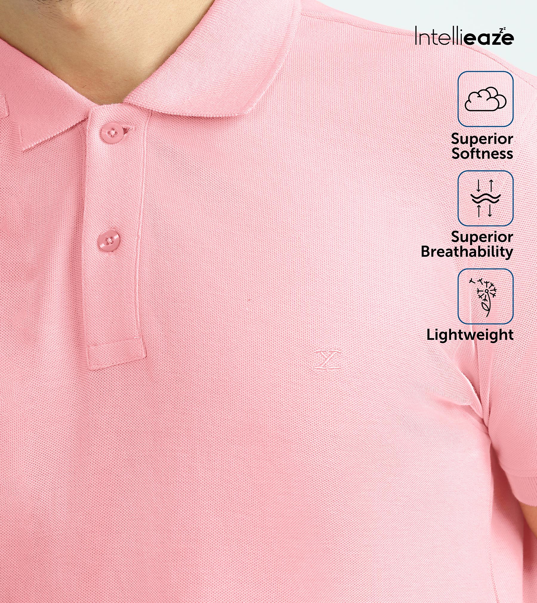 XYXX-Element Combed Cotton Polo T-shirts French Pink-M