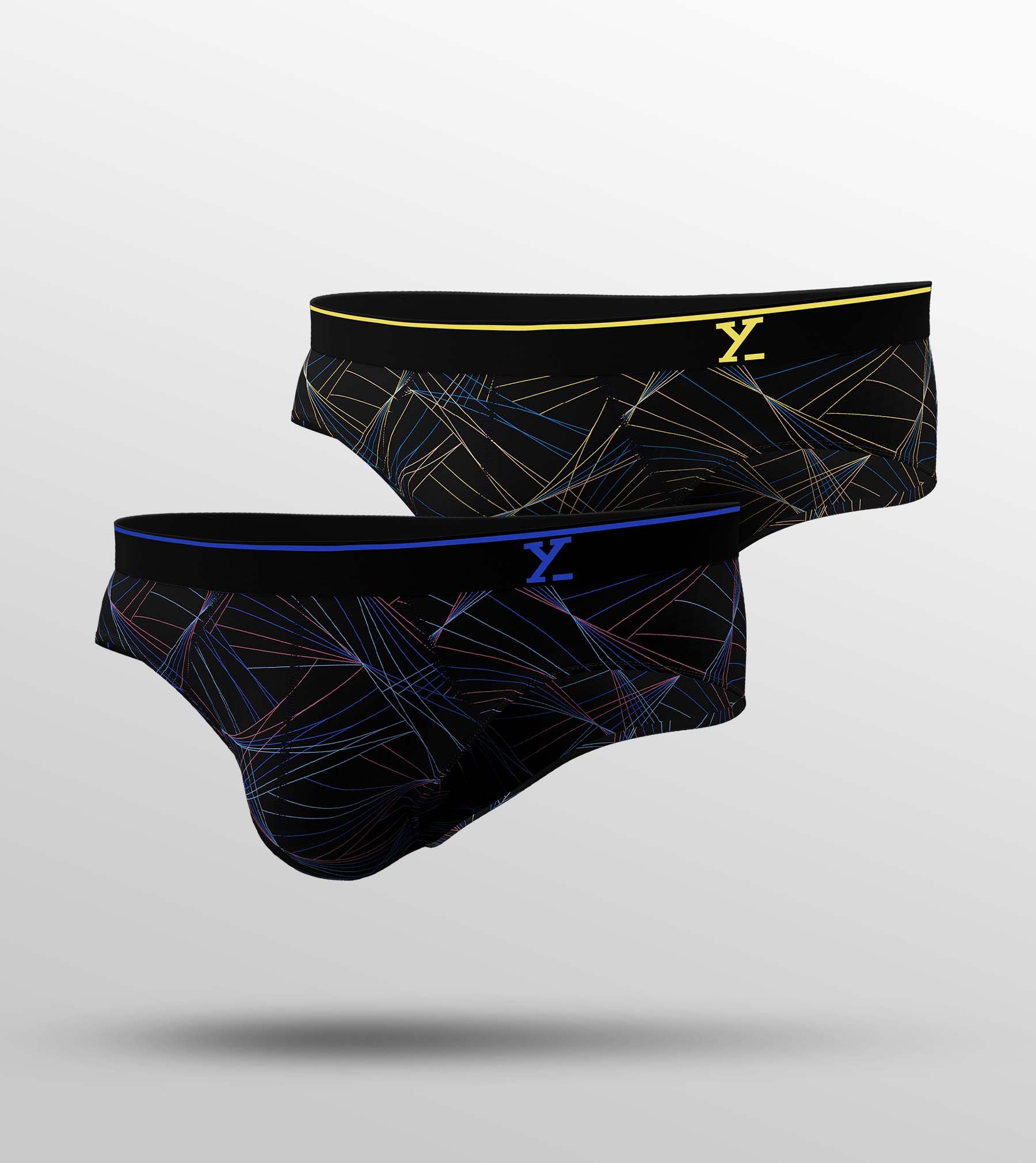 Flux Modal Briefs For Men Pack Of 2 (Laser Yellow,Laser Blue) -  XYXX Mens Apparels