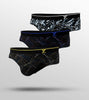 Flux Modal Briefs For Men Pack Of 3 (Laser Yellow,Laser Blue,Black Marble) -  XYXX Mens Apparels