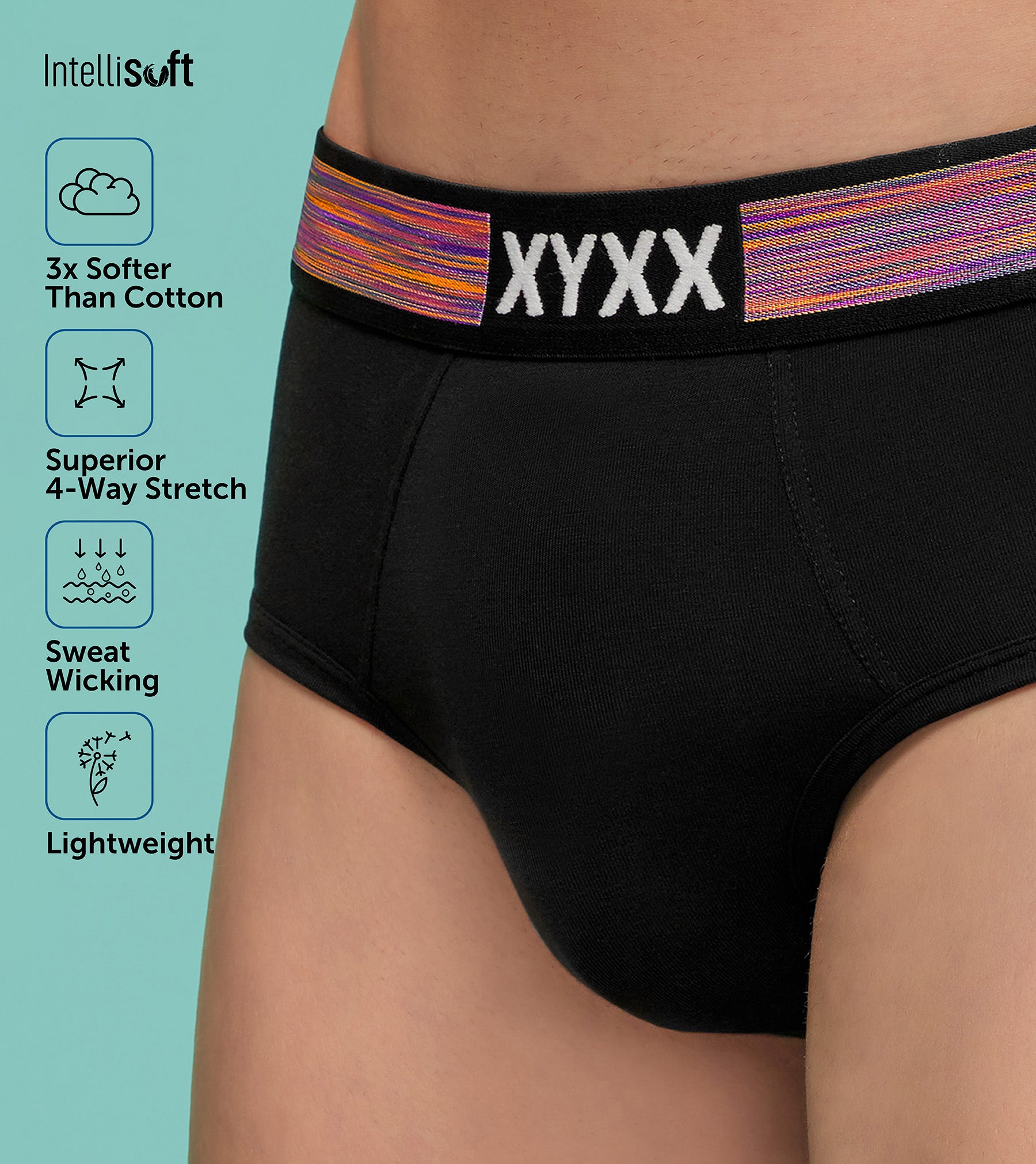 Hues Modal Briefs For Men Black Ribbon -  XYXX Mens Apparels