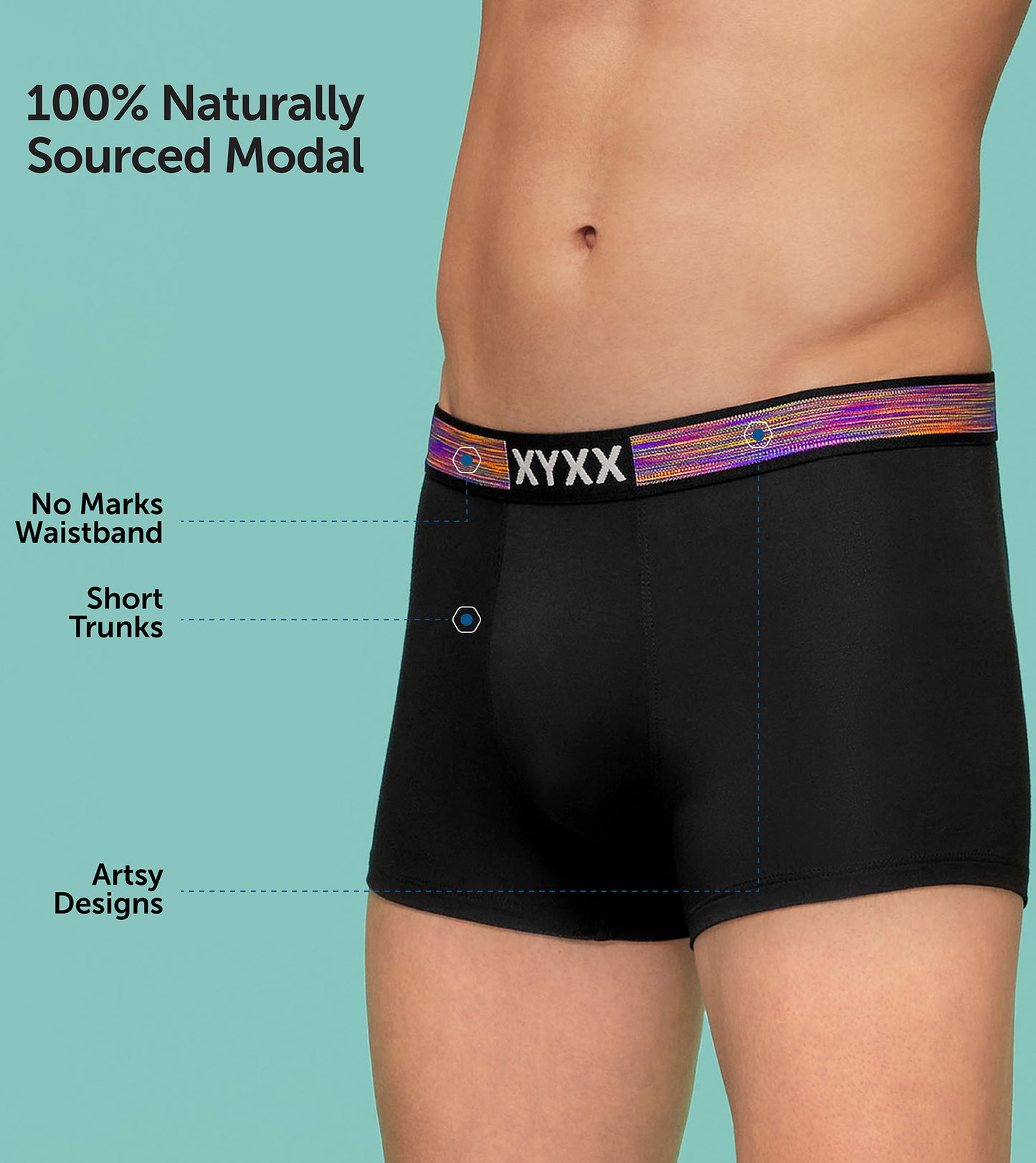 Hues Modal Trunks Black Ribbon