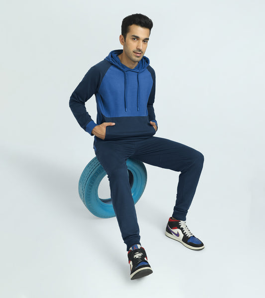 Quest French Terry Cotton Hoodie And Joggers Co-ord Set Atlas Blue - XYXX Crew