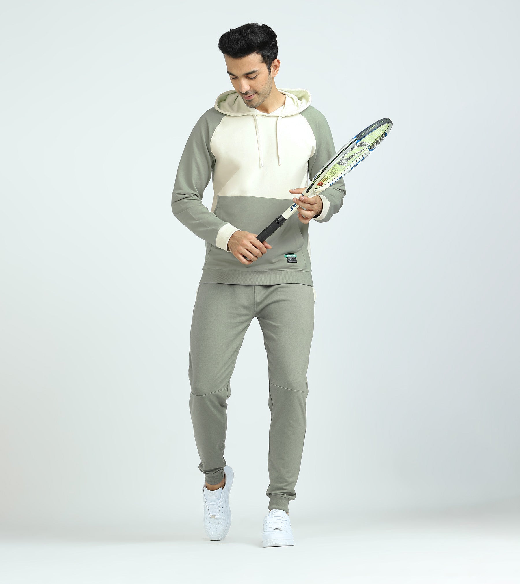 Quest French Terry Cotton-Blend Hoodie And Joggers Co-ord Set For Men Butter White - XYXX Crew