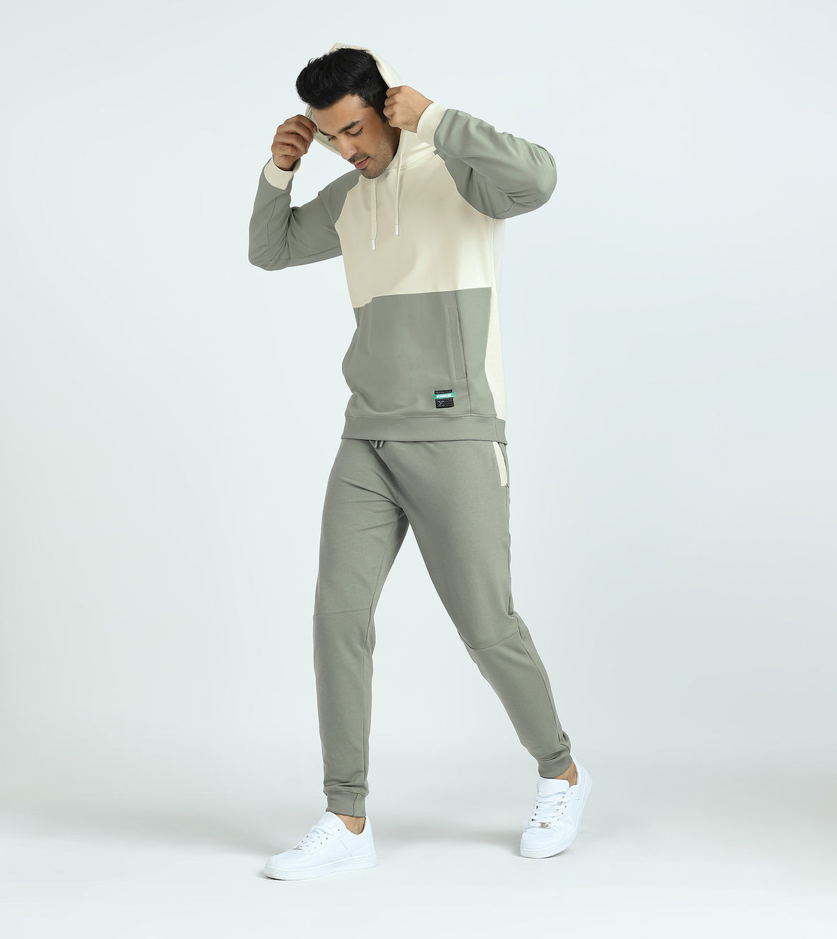 Quest French Terry Cotton Hoodie And Joggers Co-ord Set Butter White - XYXX Crew