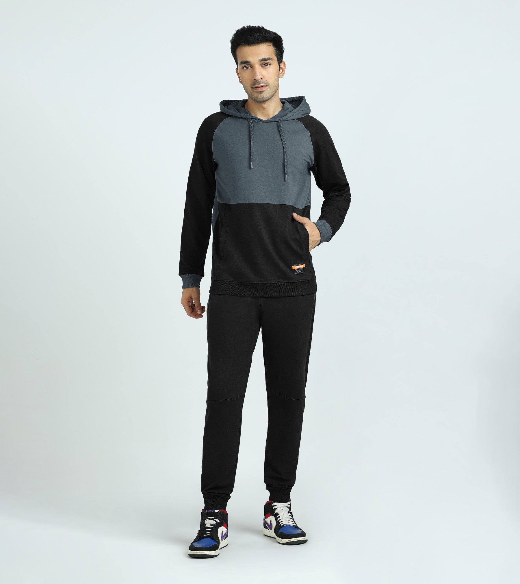 Quest French Terry Cotton-Blend Hoodie And Joggers Co-ord Set For Men Phantom Grey - XYXX Mens Apparels