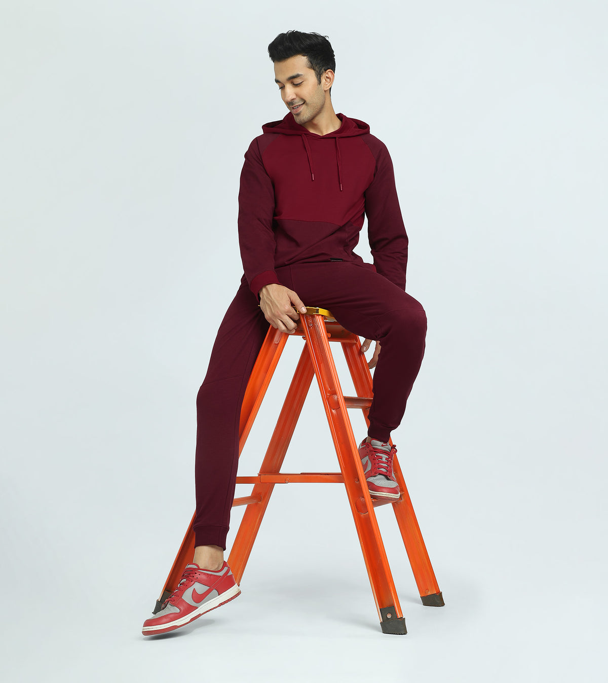 Quest French Terry Cotton Hoodie And Joggers Co-ord Set Scarlet Red - XYXX Crew
