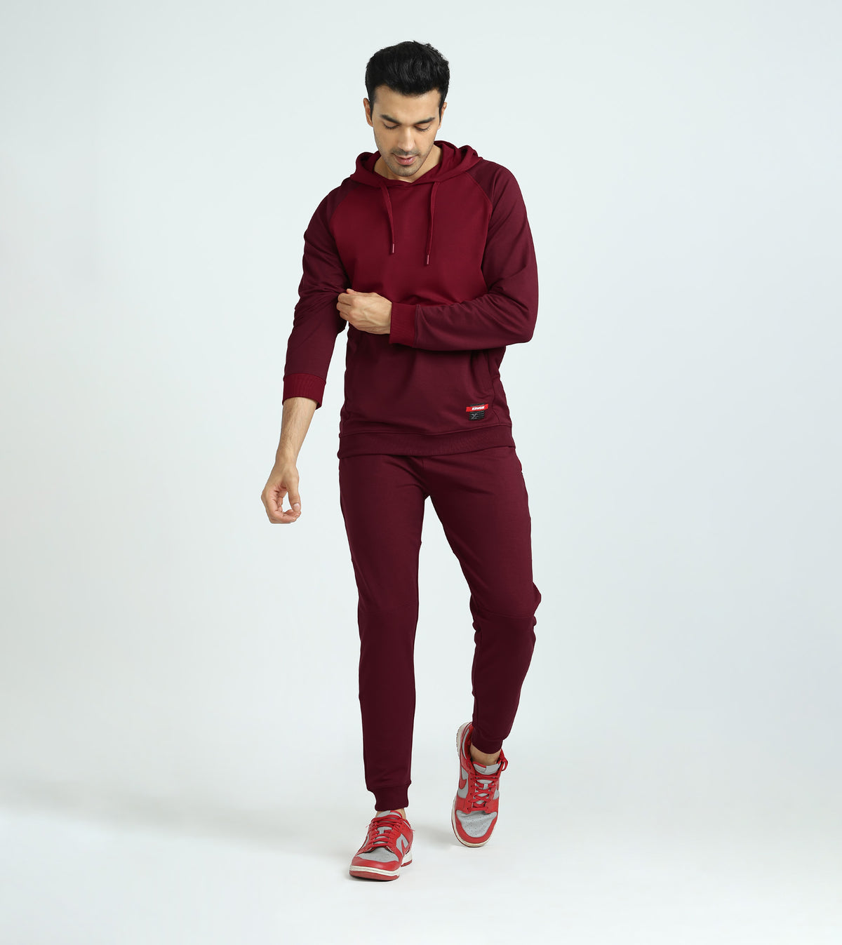 Quest French Terry Cotton Hoodie And Joggers Co-ord Set Scarlet Red - XYXX Crew