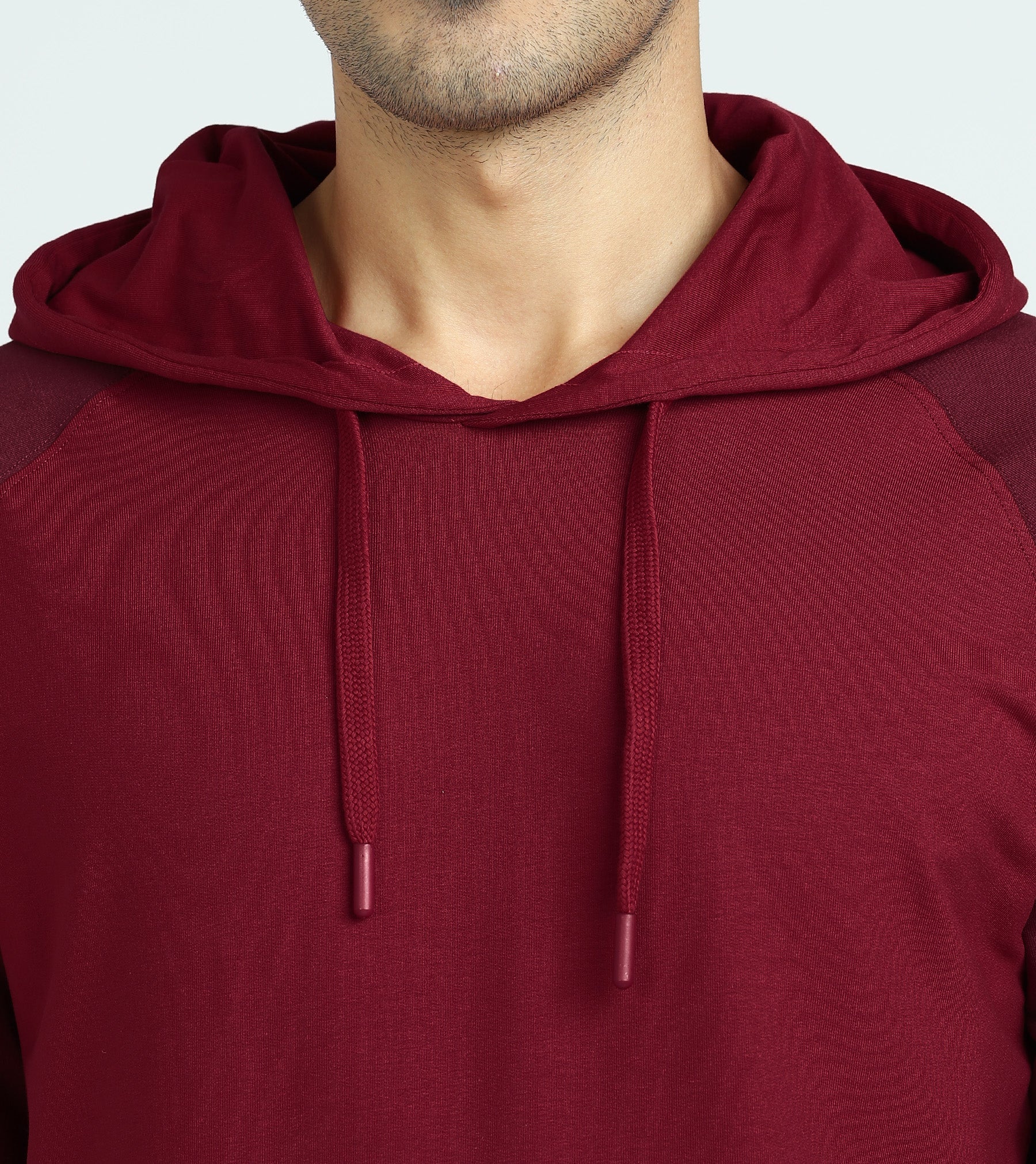 Quest French Terry Cotton-Blend Hoodies Set For Men Scarlet Red - XYXX Mens Apparels