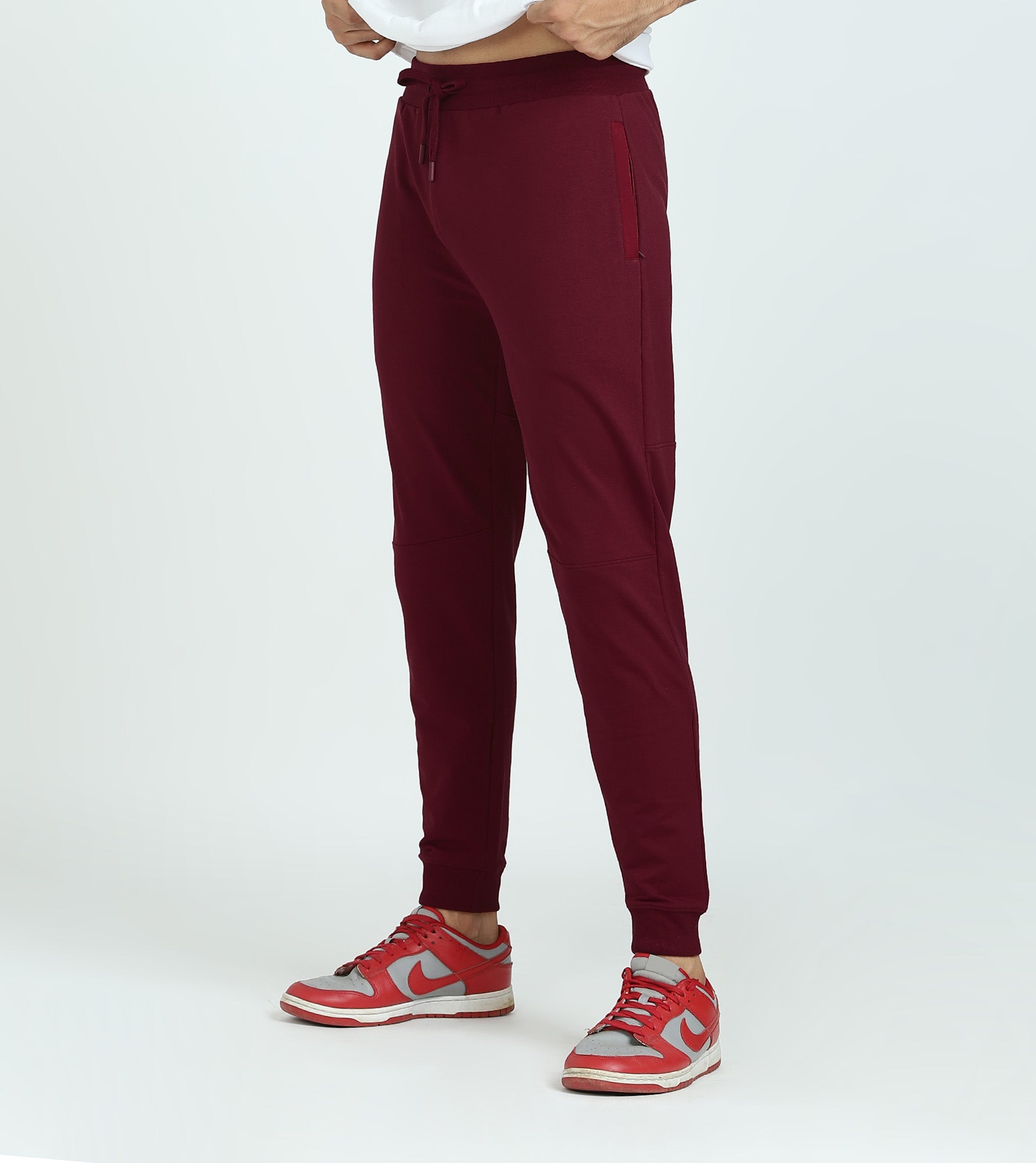 Quest French Terry Cotto-Blend Sweatshirt And Joggers Co-ord Set For Men Scarlet Red - XYXX Mens Apparels
