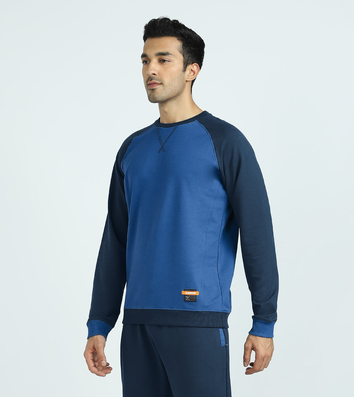 Quest French Terry Cotto-Blend Sweatshirt And Joggers Co-ord Set Atlas Blue - XYXX Crew