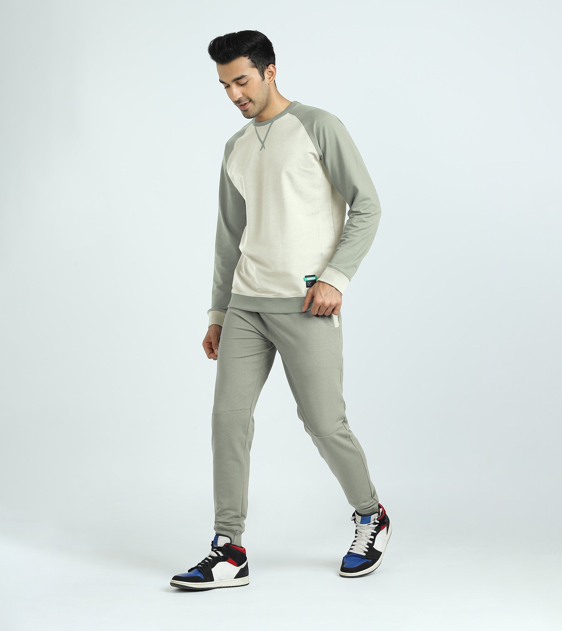 Quest French Terry Cotton-Blend Sweatshirt And Joggers Co-ord Set For Men Butter White - XYXX Crew