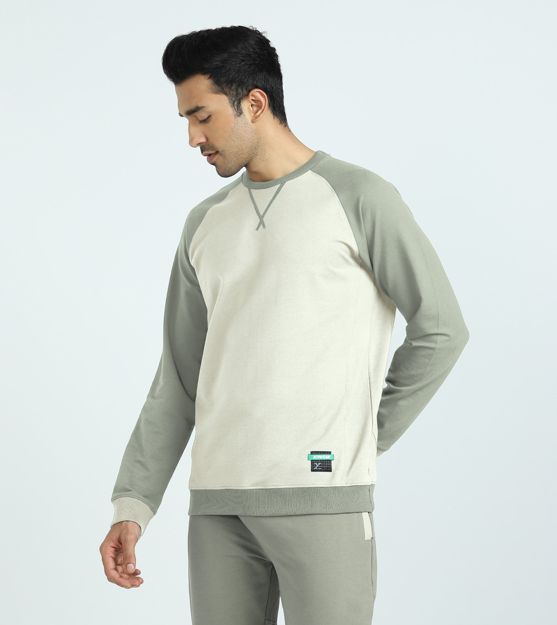 Quest French Terry Cotton-Blend Sweatshirt And Joggers Co-ord Set For Men Butter White - XYXX Mens Apparels