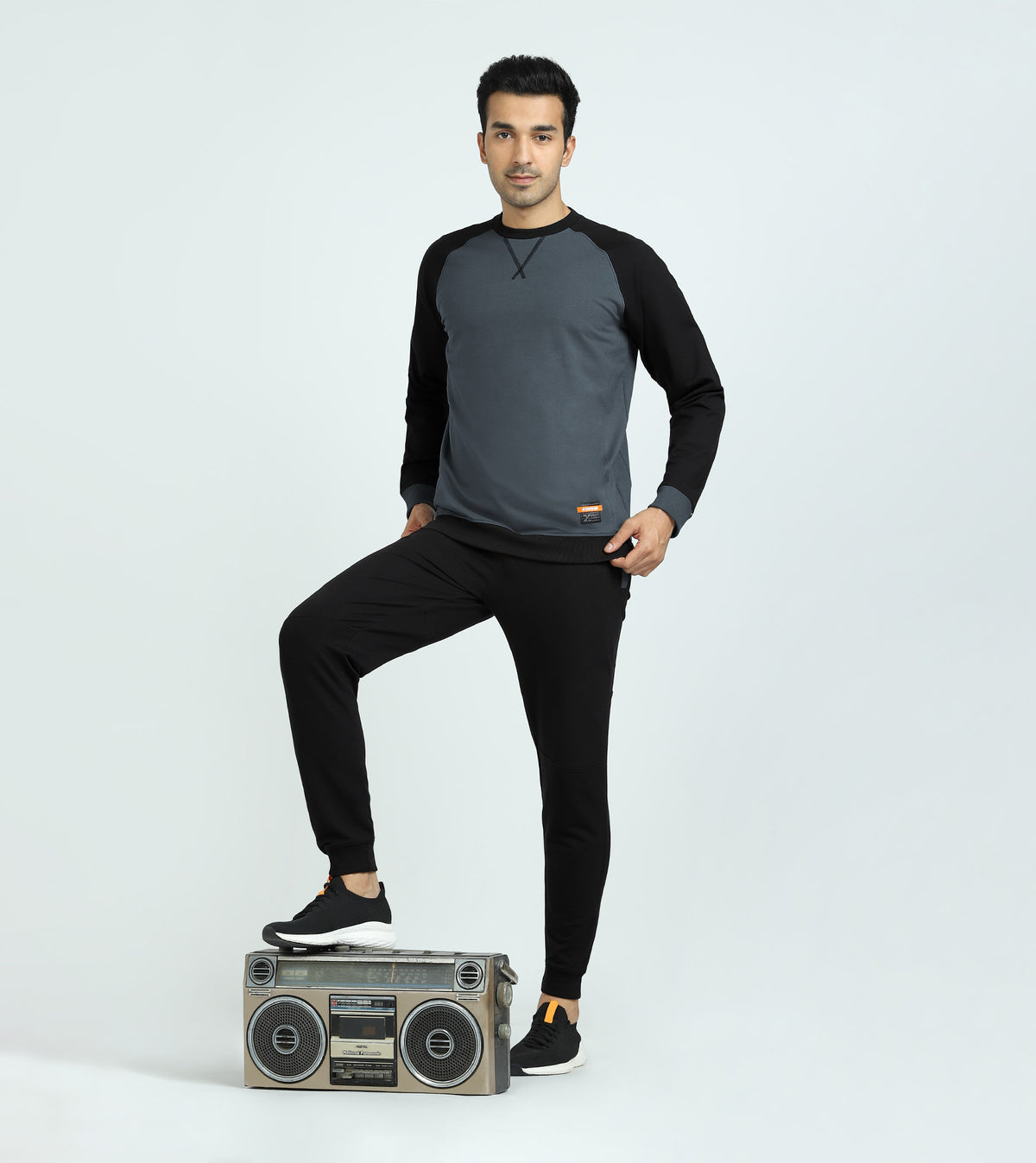 Quest French Terry Cotton-Blend Sweatshirt And Joggers Co-ord Set - Phantom Grey - XYXX Crew