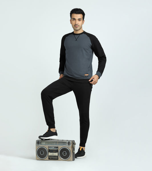Quest French Terry Cotton-Blend Sweatshirt And Joggers Co-ord Set - Phantom Grey - XYXX Crew