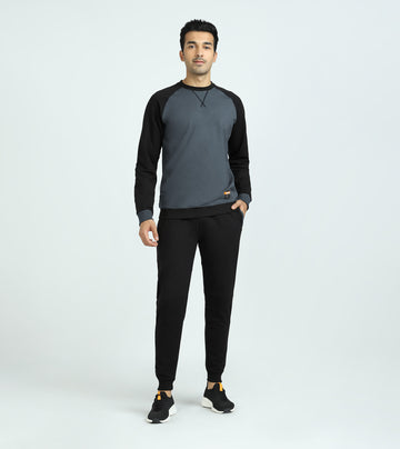 Quest French Terry Cotton-Blend Sweatshirt And Joggers Co-ord Set - Phantom Grey - XYXX Crew