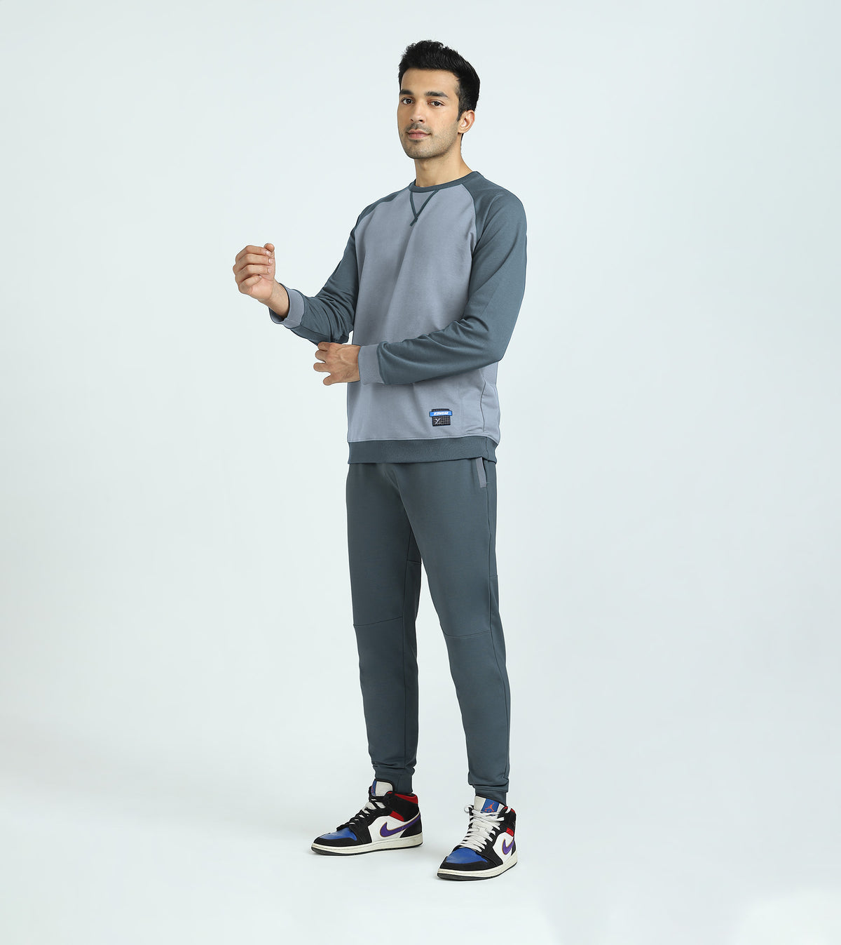 Quest French Terry Cotto-Blend Sweatshirt And Joggers Co-ord Set Slate Grey - XYXX Crew