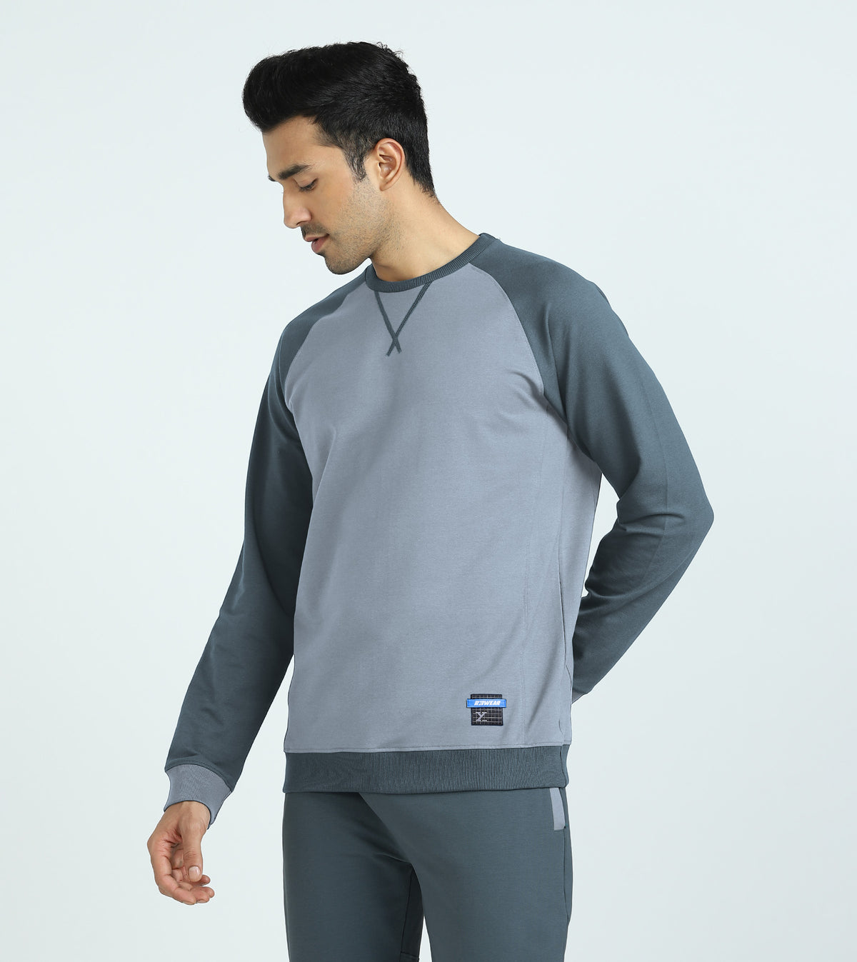 Quest French Terry Cotto-Blend Sweatshirt And Joggers Co-ord Set Slate Grey - XYXX Crew