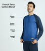 Quest French Terry Cotton-Blend Sweatshirts For Men Atlas Blue - XYXX Mens Apparels
