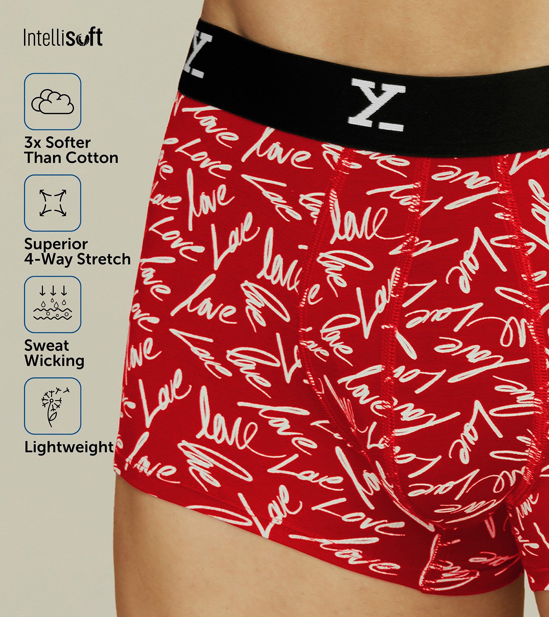 Prints For You Modal Trunks For Men Lovestruck Red -  XYXX Mens Apparels