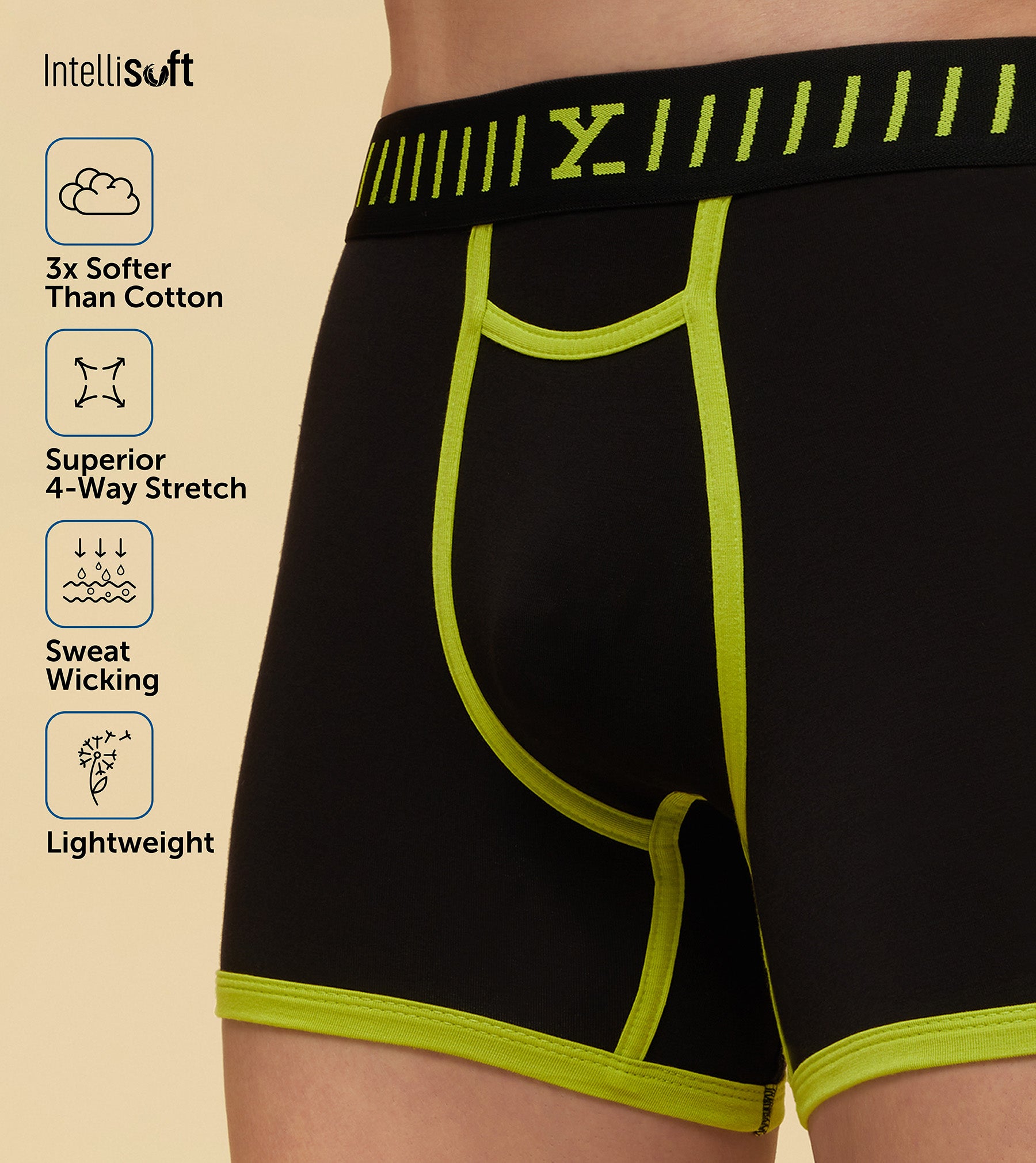 Buy IntelliSoft Dualist Modal Men's Trunks Hit The Lime Spot – XYXX Apparels