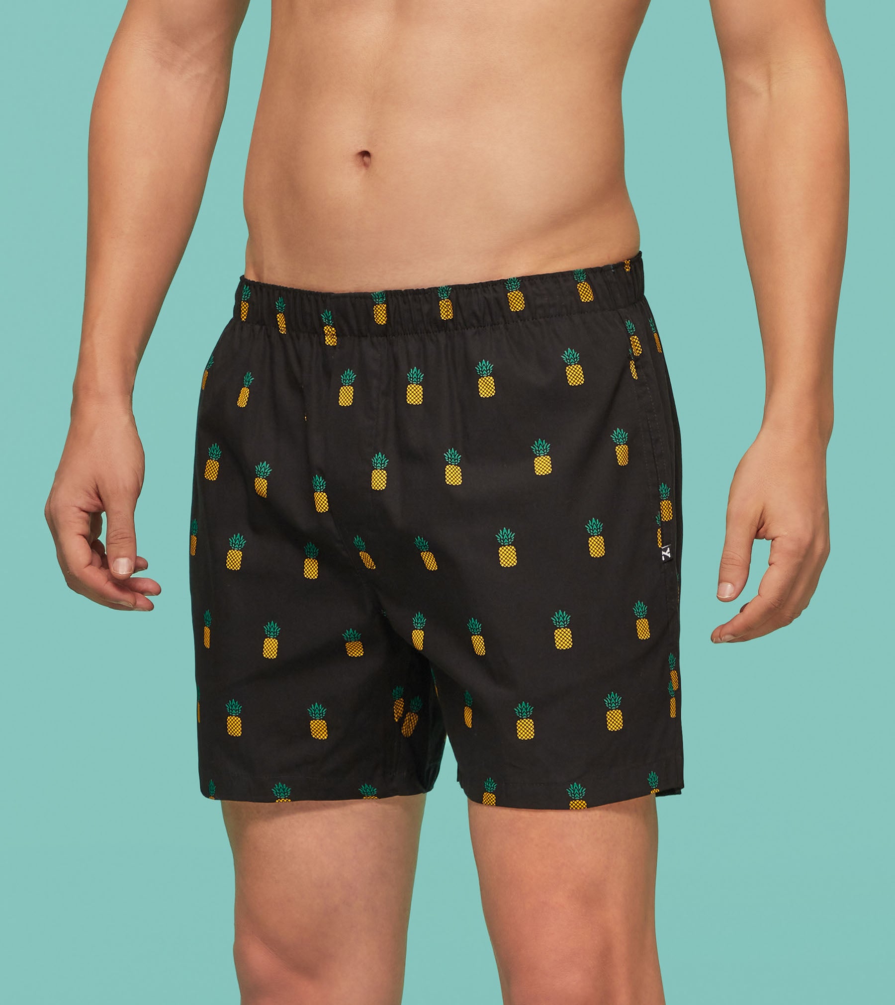 Remix Combed Cotton Boxers For Men Pineapple Black - XYXX Mens Apparels