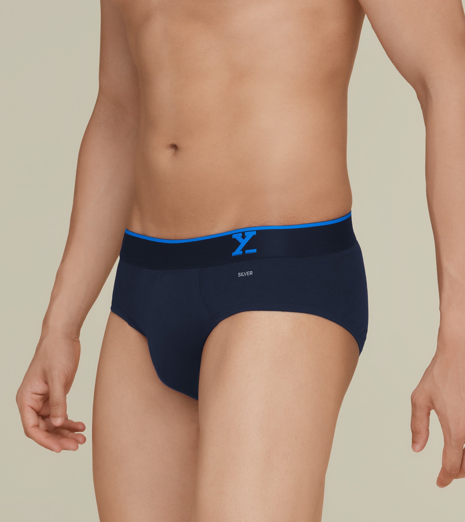 Traq Silver Cotton Briefs For Men Pack of 3(Dark Blue, Red, Light Blue) -  XYXX Mens Apparels